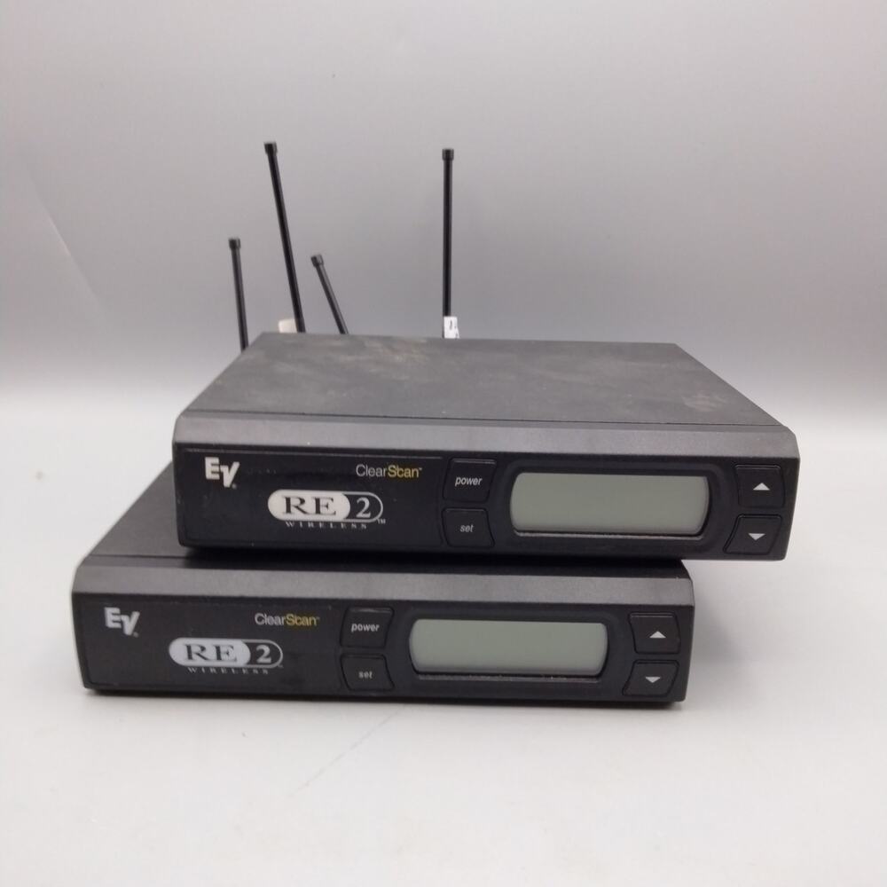 ElectroVoice EV Clear Scan RE2 Receiver Works No Mic No Power Supply Lot of 2